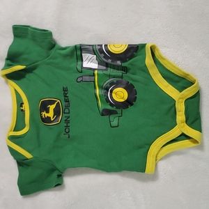 John Deere Onsie Green Tractor 9-12M